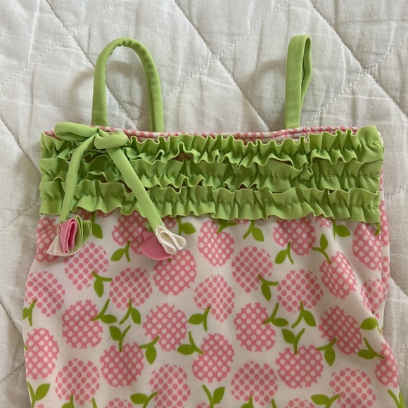 Azul Swimwear Pink and Green Apple Print Swimsuit - Picture 5 of 8